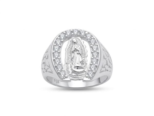 WhatsApp Image 2026-04-04 at 7.47.28 PM (1) Anillo de plata Virgen de Guadalupe con Zirconias y diseño artesanal