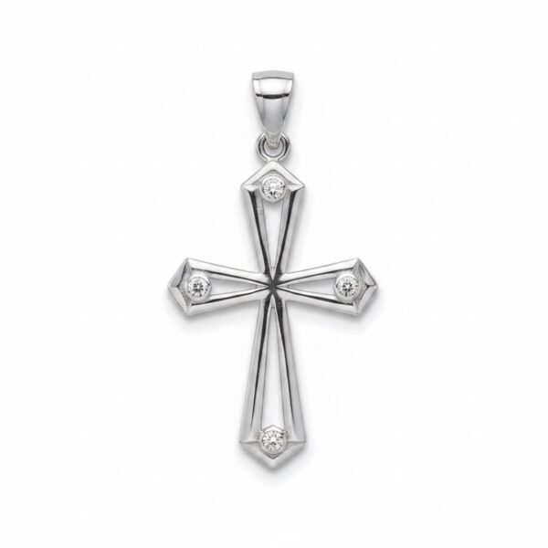 Cruz de Plata 925, 4 Zirconias