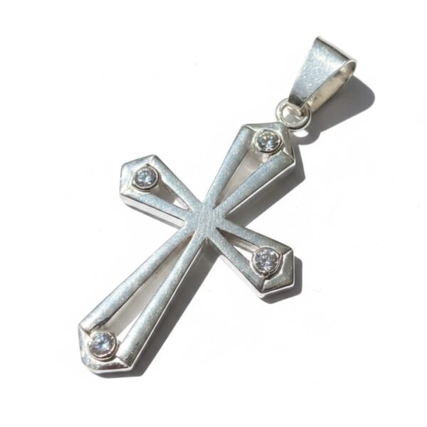 Cruz de Plata 925, 4 Zirconias