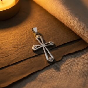 Cruz de Plata 925, 4 Zirconias