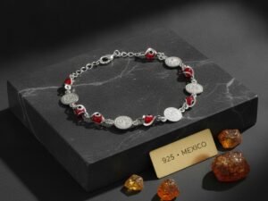 Pulsera de Plata Esotérica, San Benito y Ojo Turco