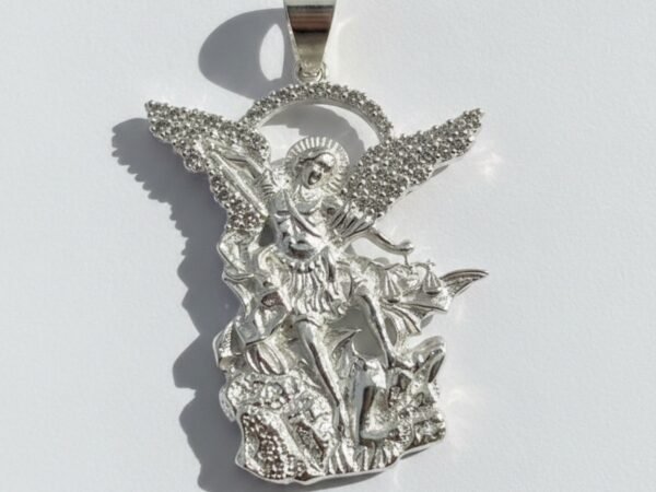 o0tefonr021nw3xhmurv.jpg Dije San Miguel Arcángel Plata 925 con Zirconias | Mística Plata